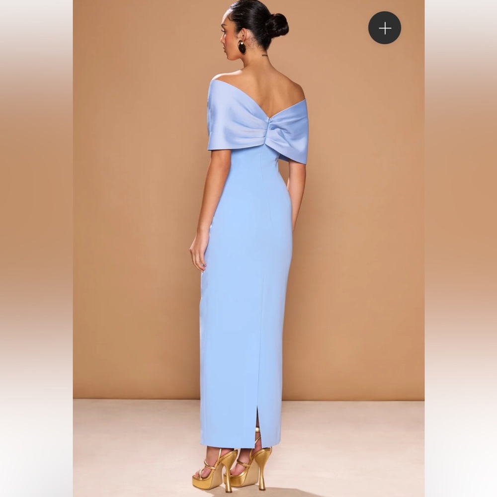 New With Tags! Sonya Moda (Australian designer) formal blue “bow” dress - Picture 2 of 5